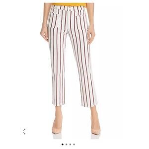 FRAME Le Bardot Cropped Straight-Leg Jeans in Classic Stripe Designer Size 24
